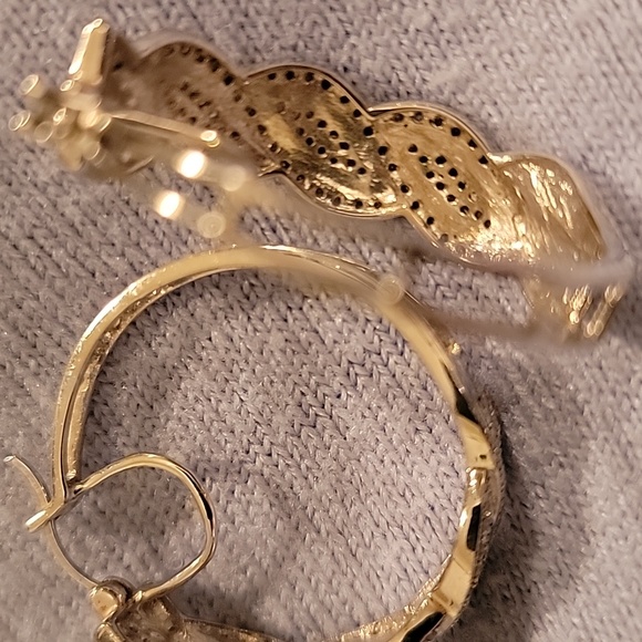 Large Diamond Hoop Earrings - Picture 6 of 6